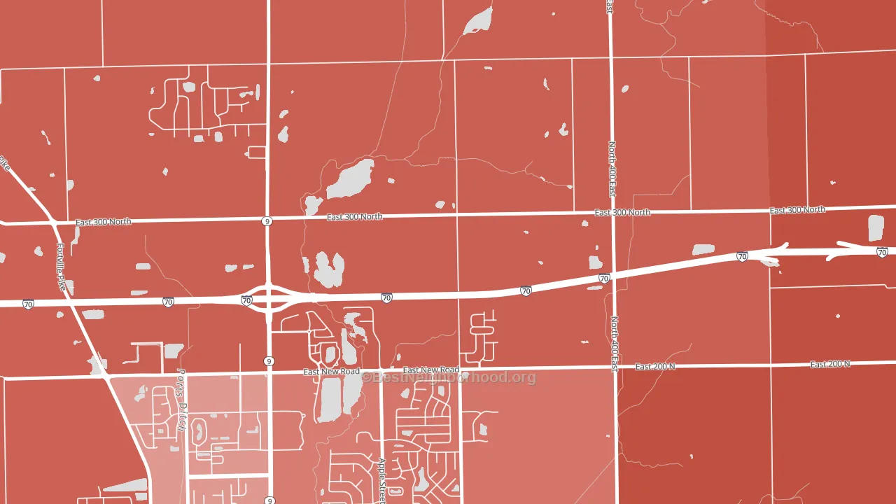 Finly, IN block-group political-lean map