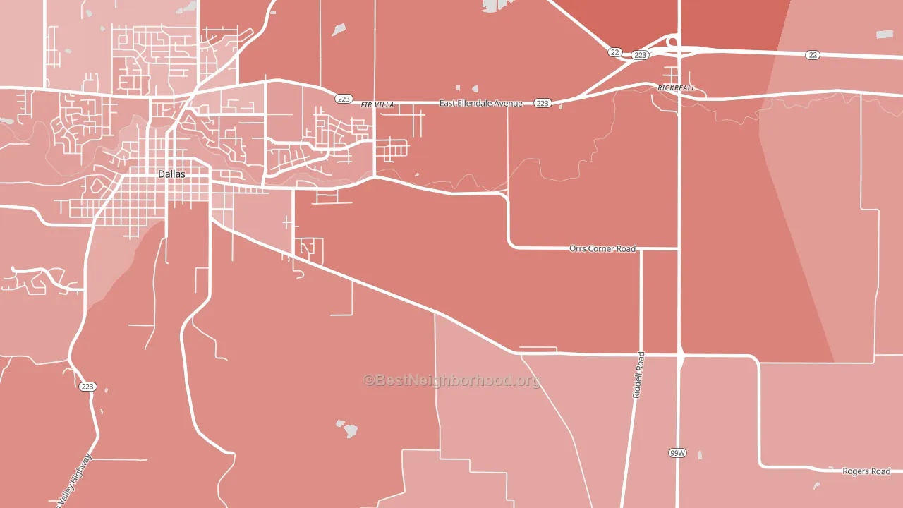 Fir Villa, OR block-group political-lean map