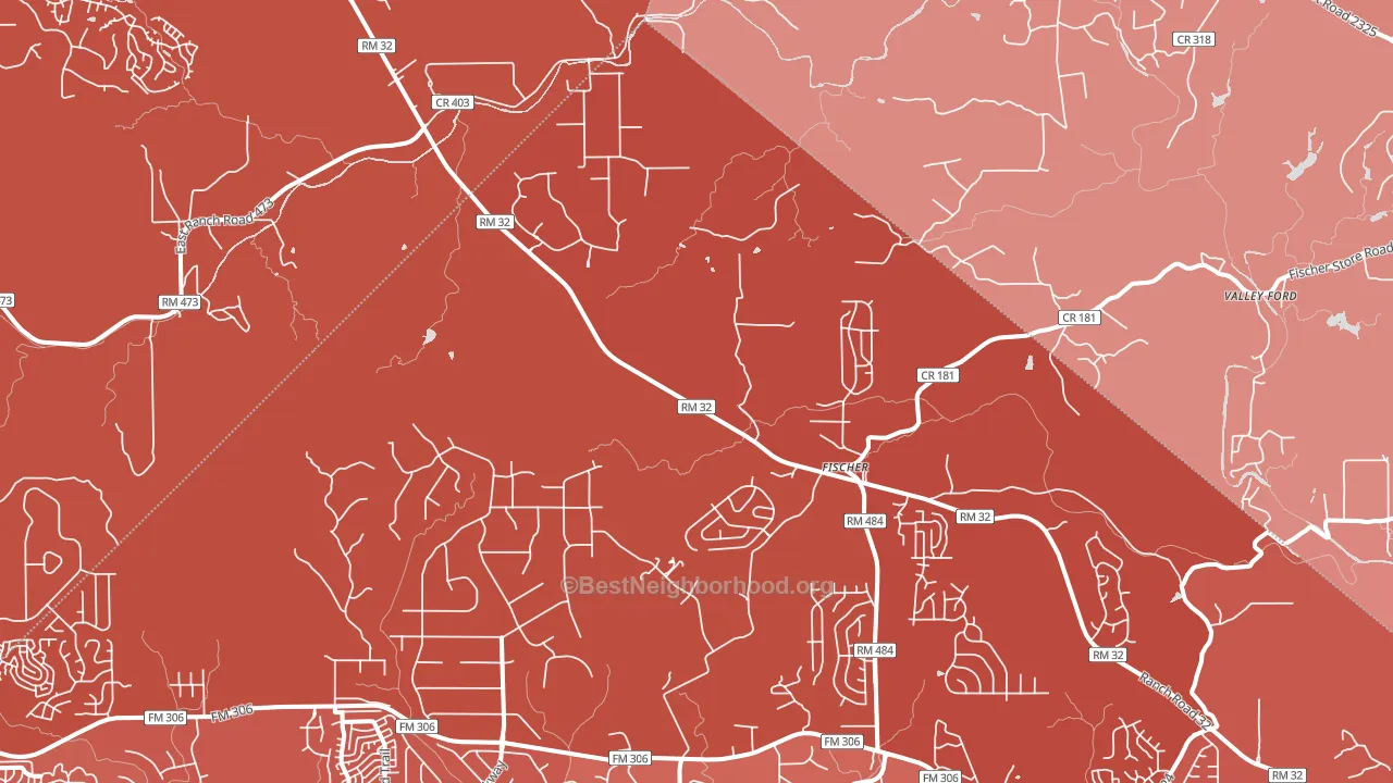 Fischer, TX block-group political-lean map