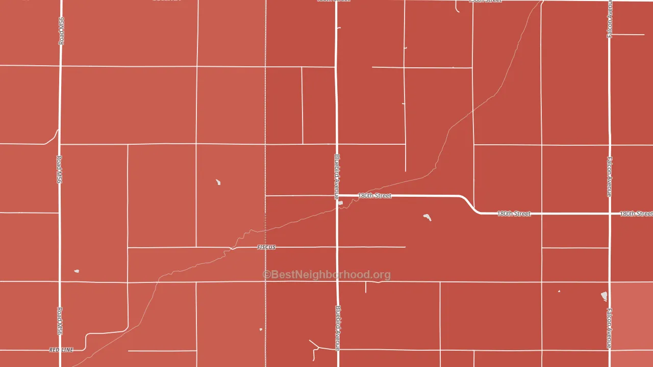 Fiscus, IA block-group political-lean map