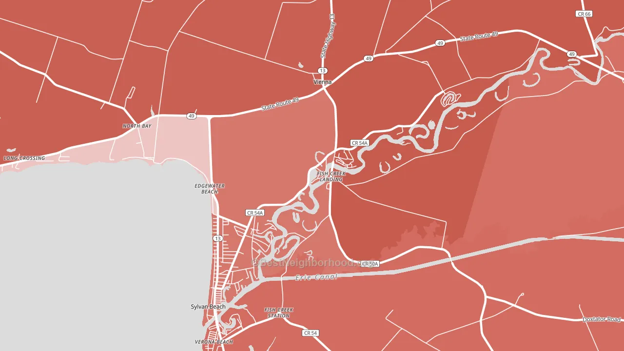 Fish Creek Landing, NY block-group political-lean map