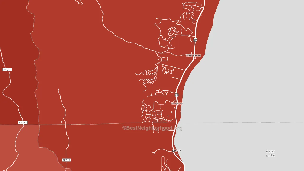 Fish Haven, ID block-group political-lean map