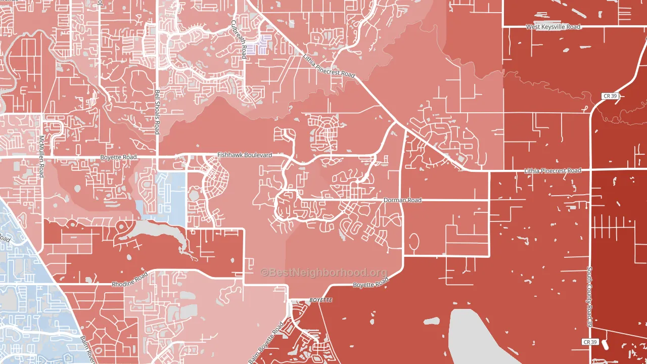 Fish Hawk, FL block-group political-lean map