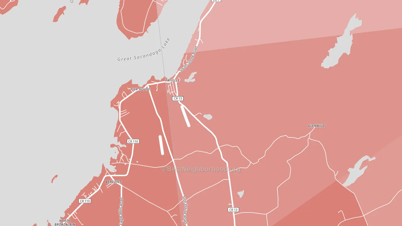Fish House, NY block-group political-lean map