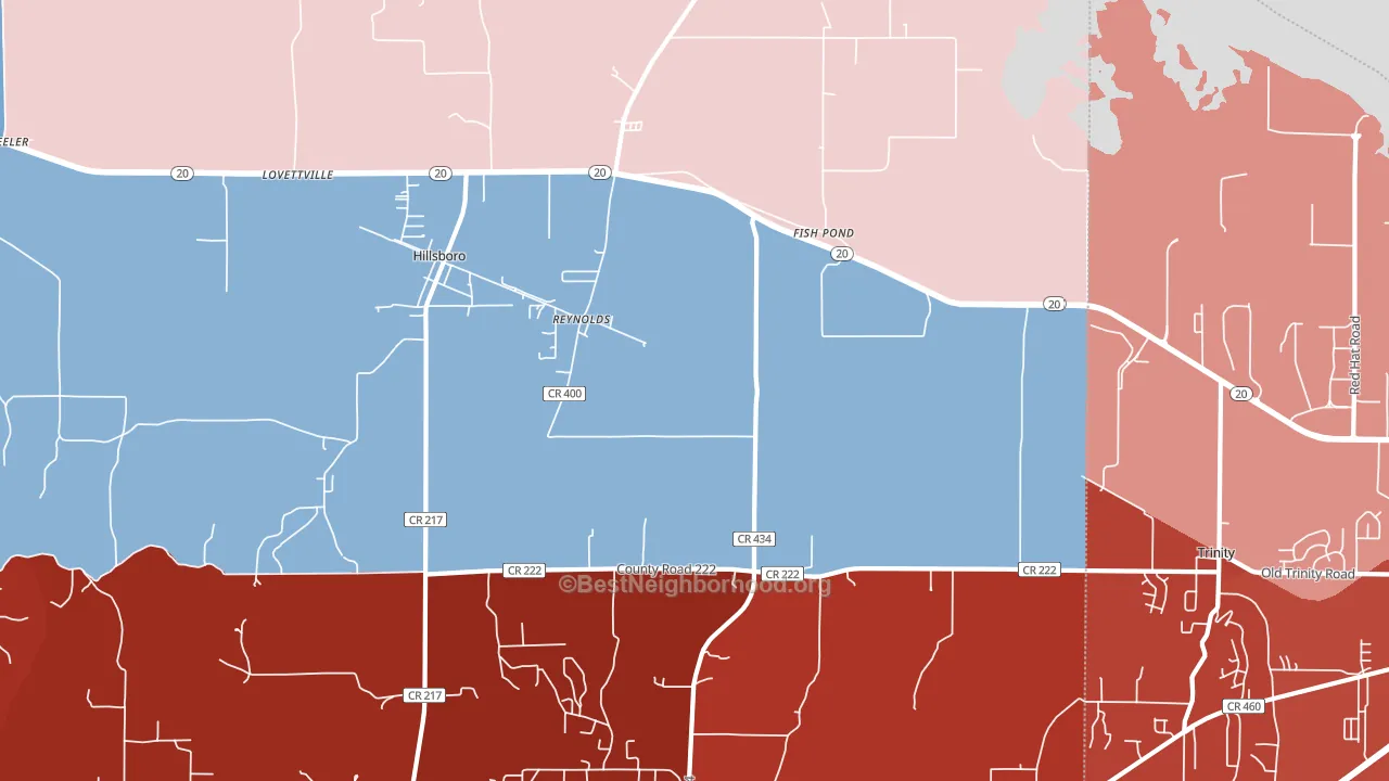 Fish Pond, AL block-group political-lean map