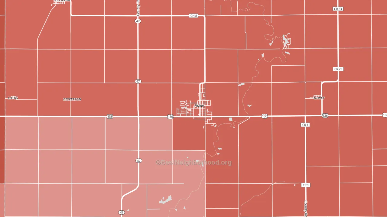 Fisher, IL block-group political-lean map