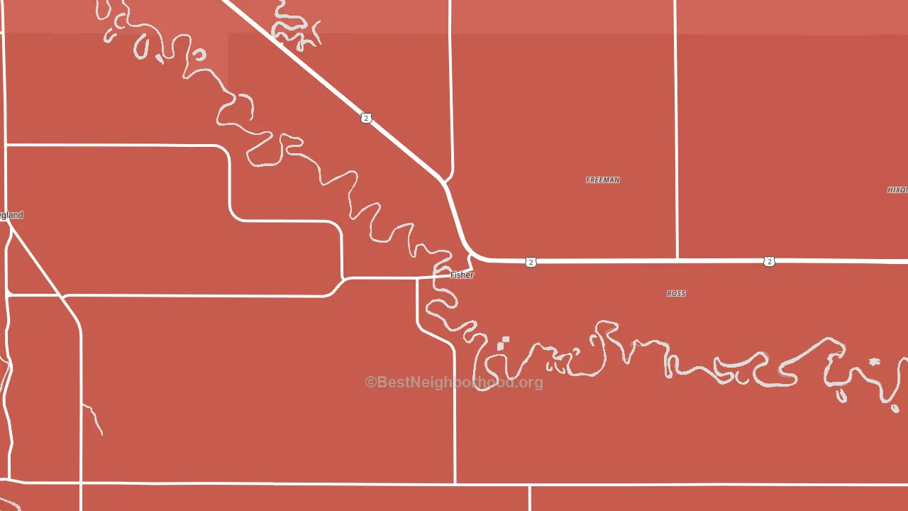Fisher, MN block-group political-lean map