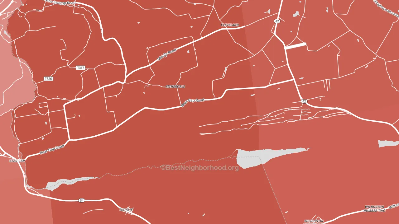Fisherdale, PA block-group political-lean map
