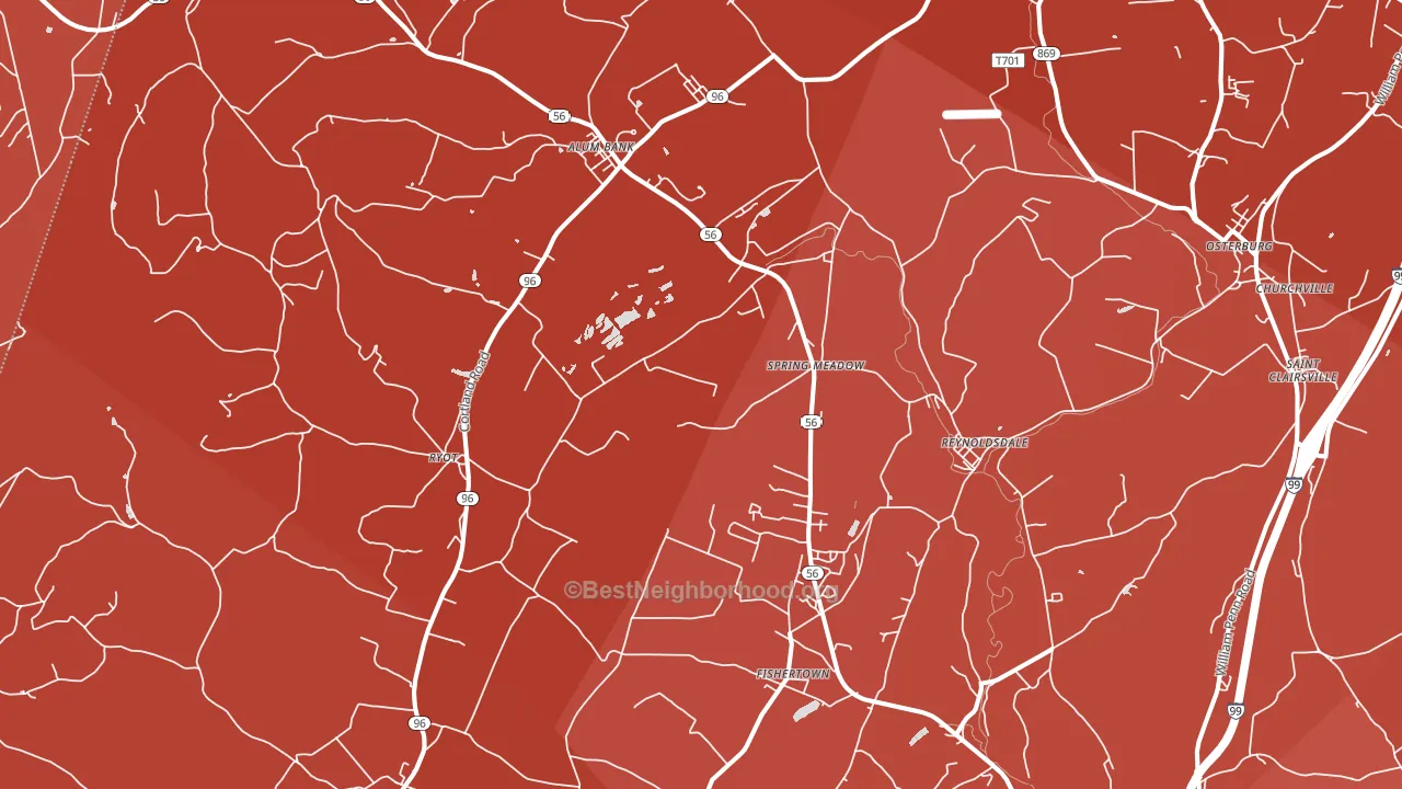 Fishertown, PA block-group political-lean map