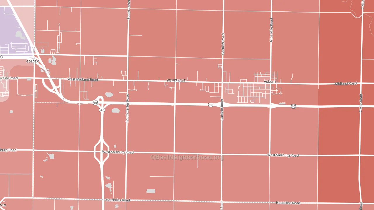 Fisherville, MI block-group political-lean map