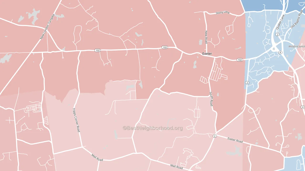 Fisherville, RI block-group political-lean map