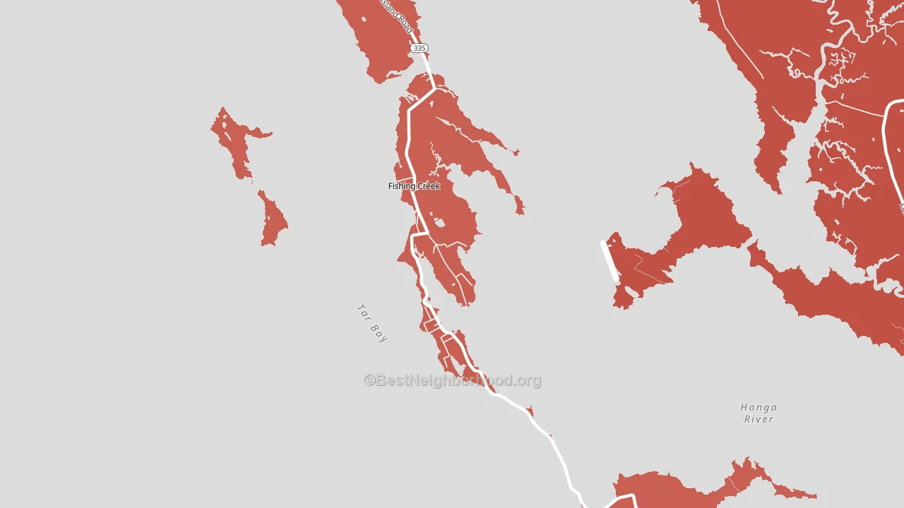 Fishing Creek, MD block-group political-lean map