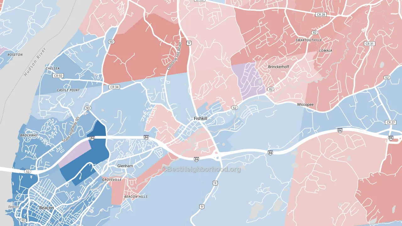 Fishkill, NY block-group political-lean map