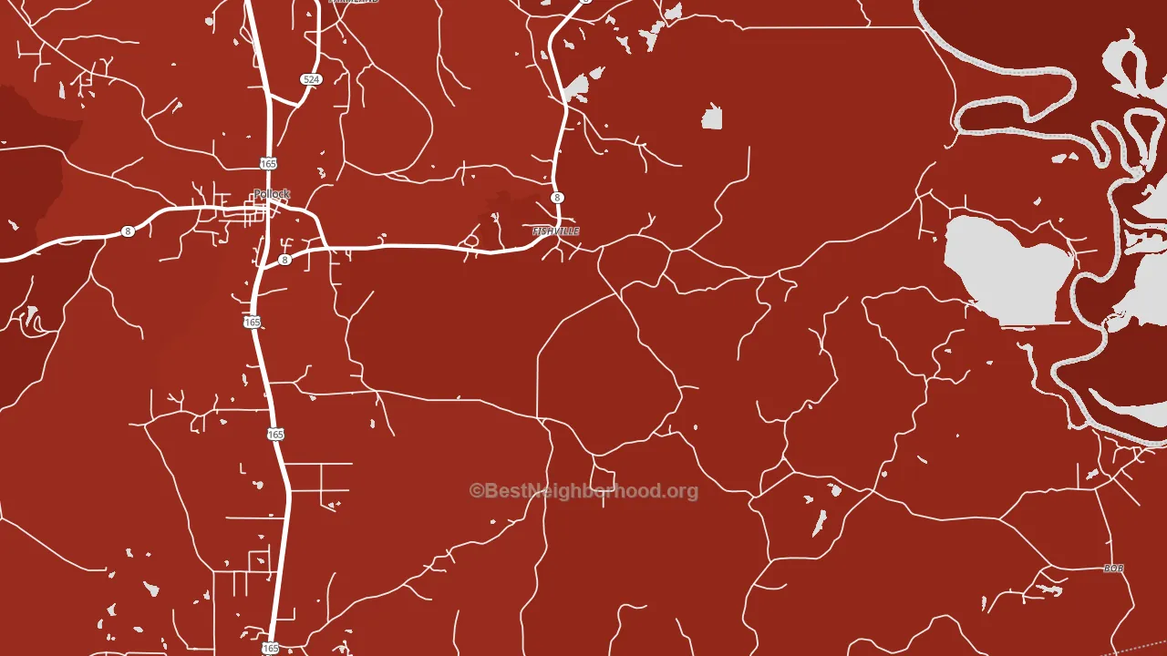 Fishville, LA block-group political-lean map