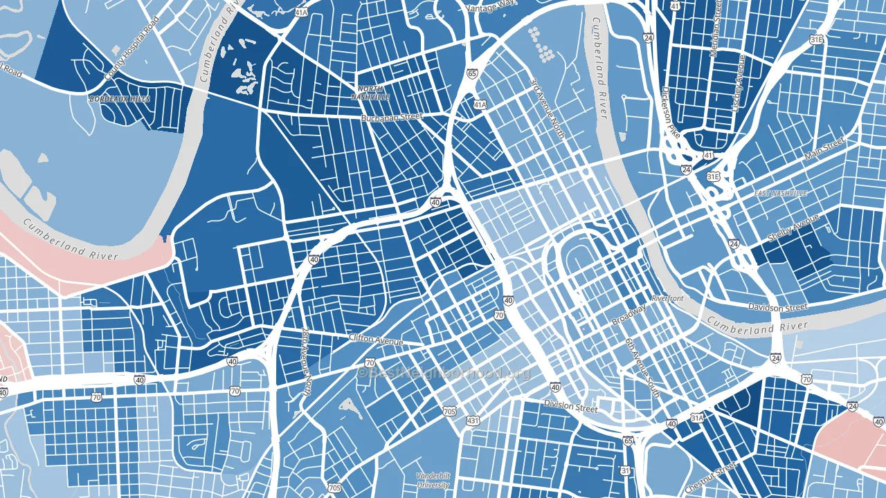 Fisk-Meharry, Nashville, TN block-group political-lean map