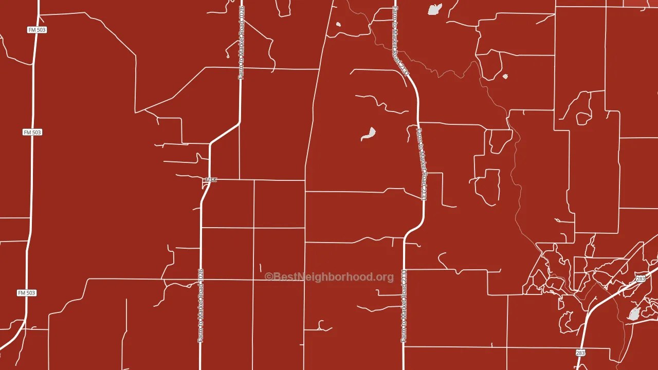 Fisk, TX block-group political-lean map