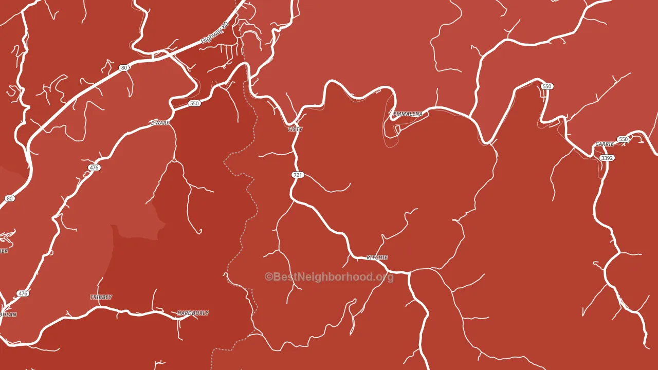 Fisty, KY block-group political-lean map