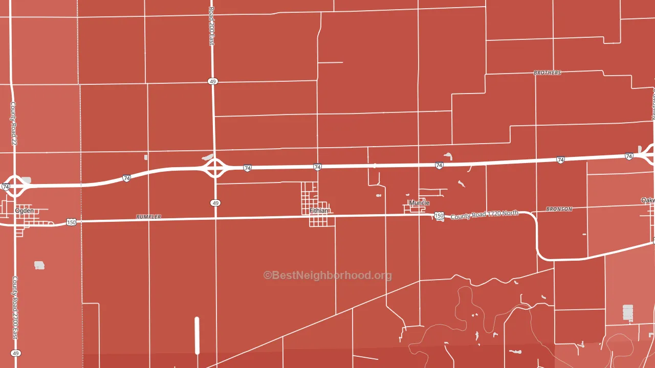 Fithian, IL block-group political-lean map