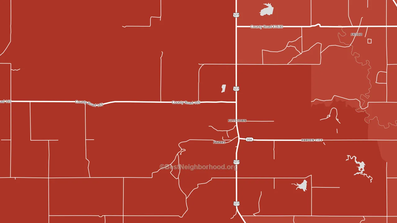 Fittstown, OK block-group political-lean map