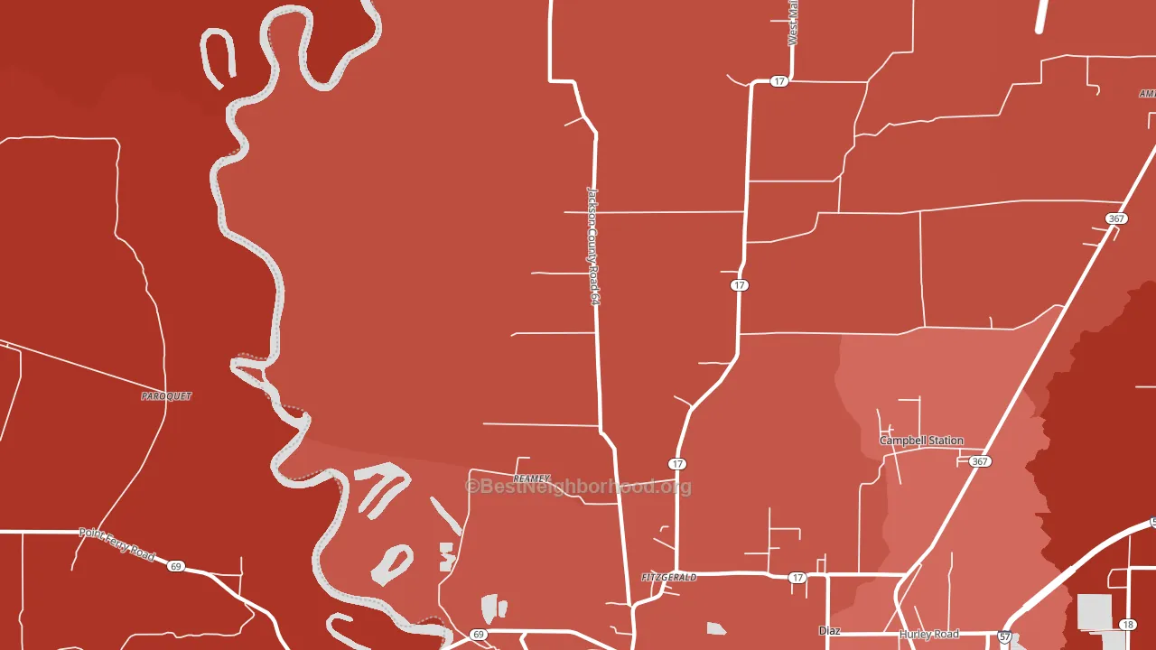 Fitzgerald, AR block-group political-lean map