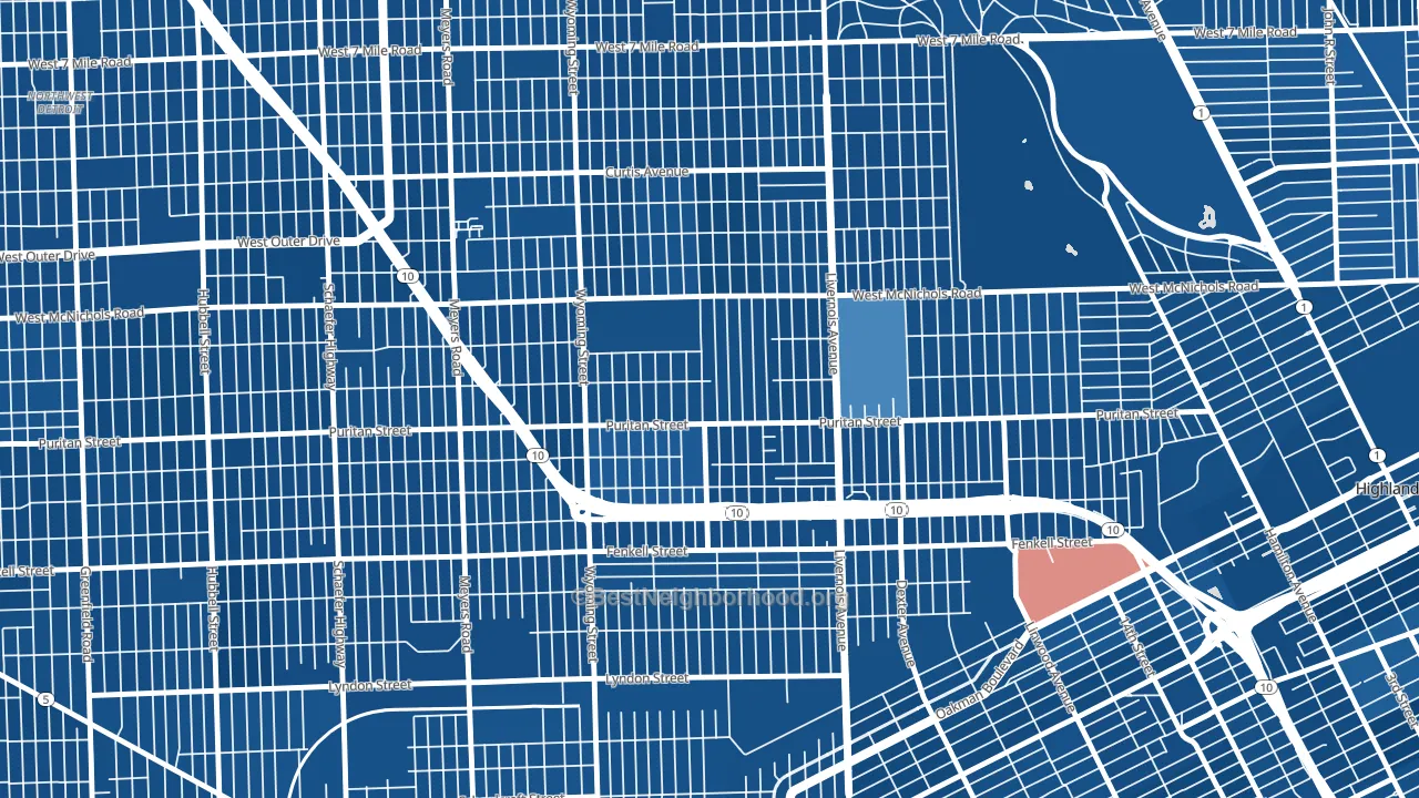Fitzgerald, Detroit, MI block-group political-lean map