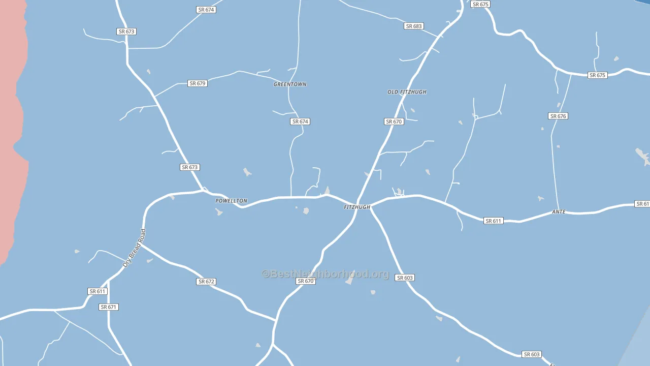 Fitzhugh, VA block-group political-lean map