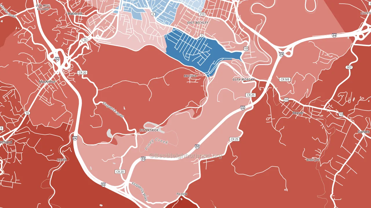 Fitzpatrick, WV block-group political-lean map