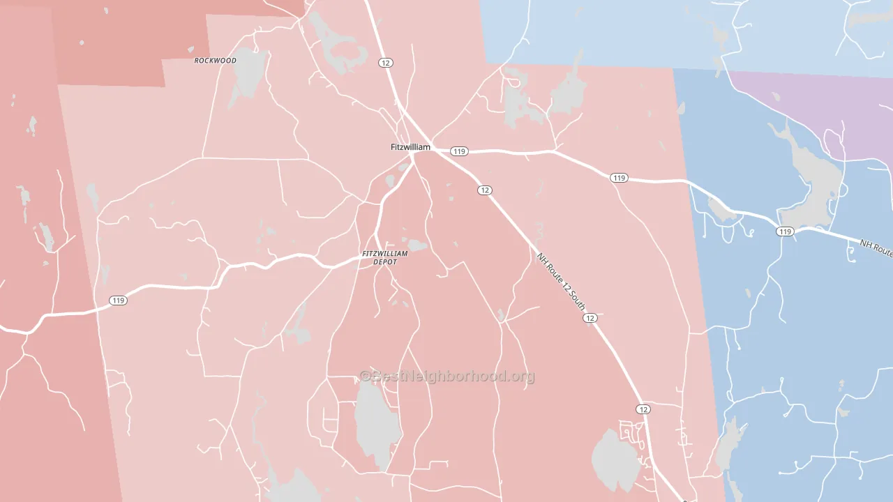 Fitzwilliam, NH block-group political-lean map