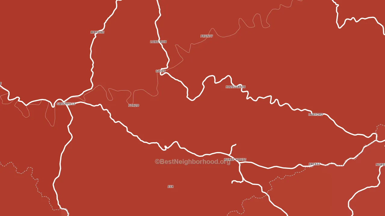 Five Forks, WV block-group political-lean map