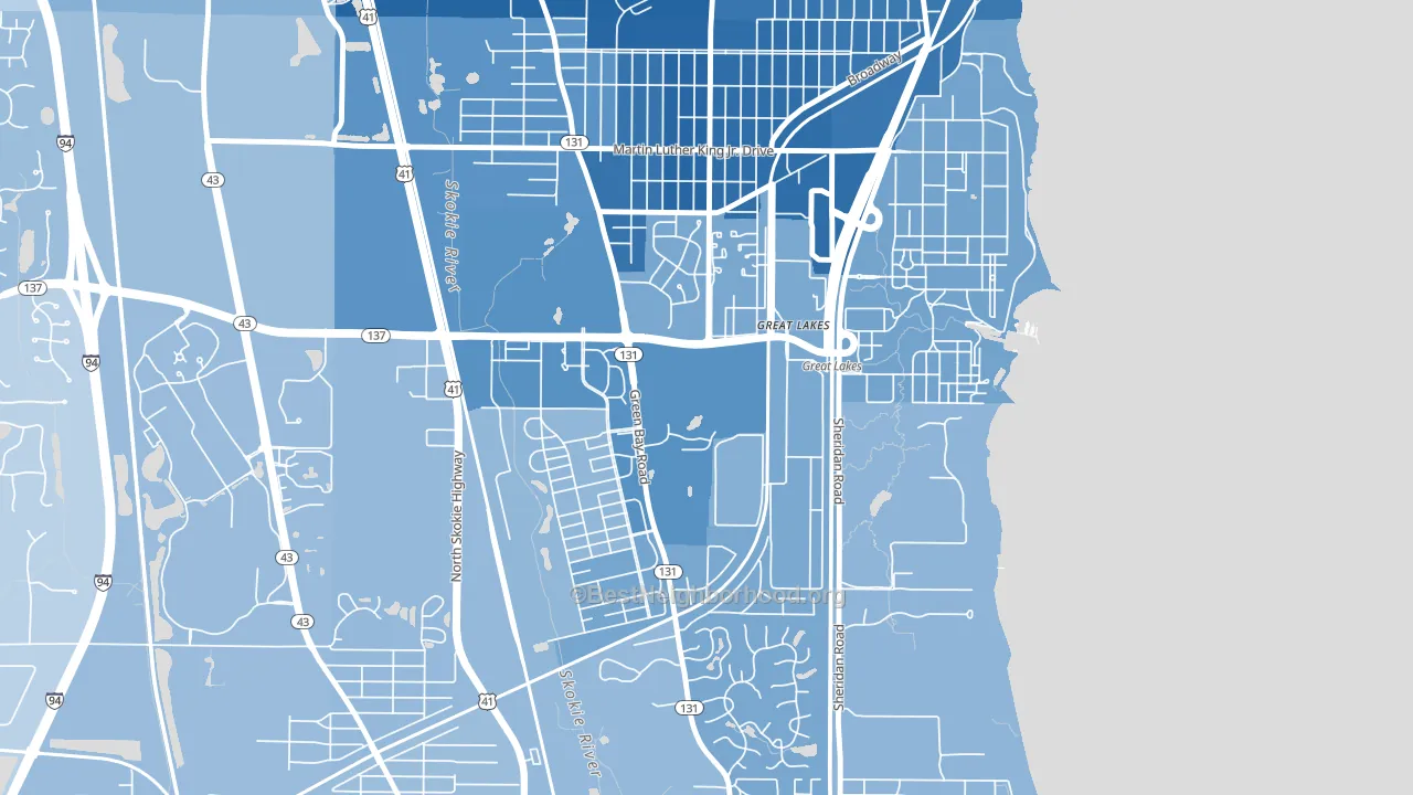 Five Points, Great Lakes, IL block-group political-lean map