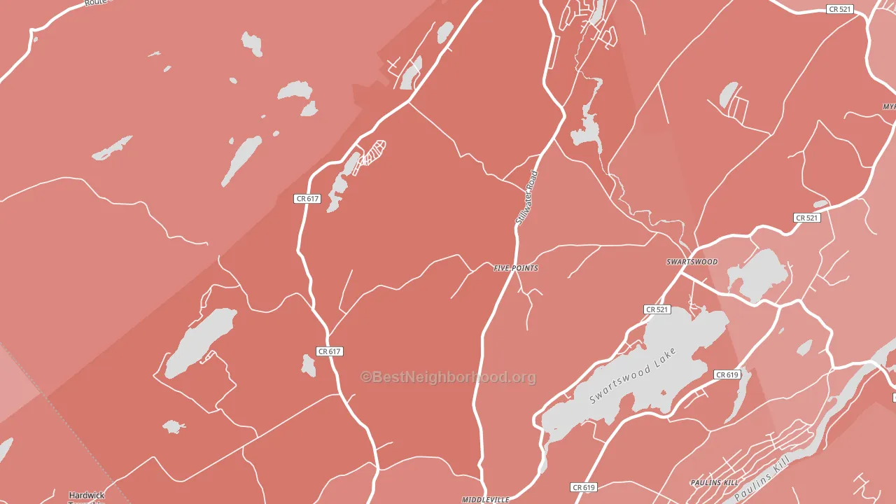 Five Points, NJ block-group political-lean map