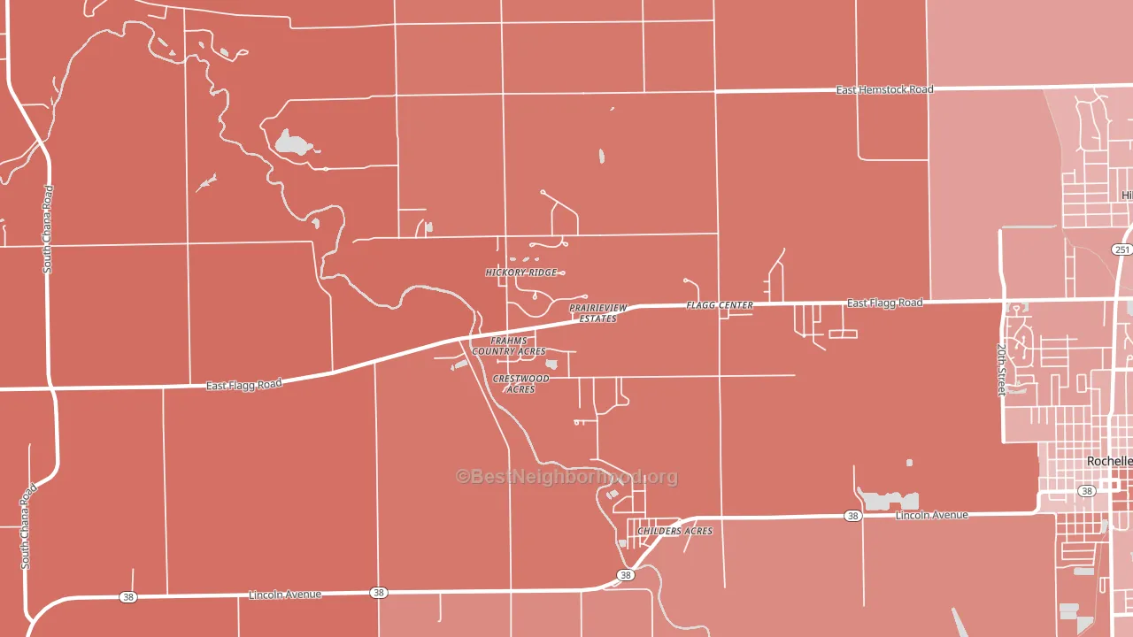 Flagg Center, IL block-group political-lean map