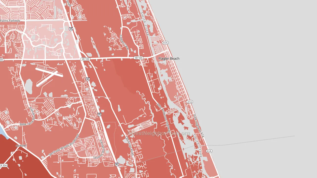 Flagler Beach, FL block-group political-lean map