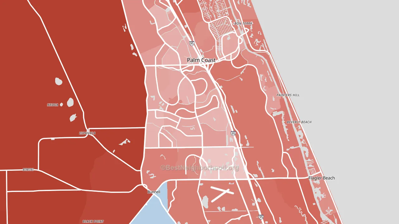 Flagler County, FL block-group political-lean map