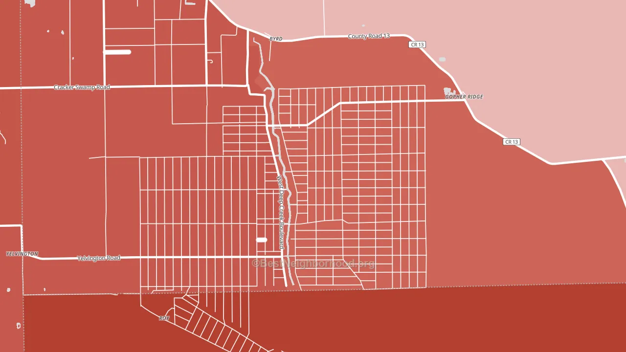 Flagler Estates, FL block-group political-lean map