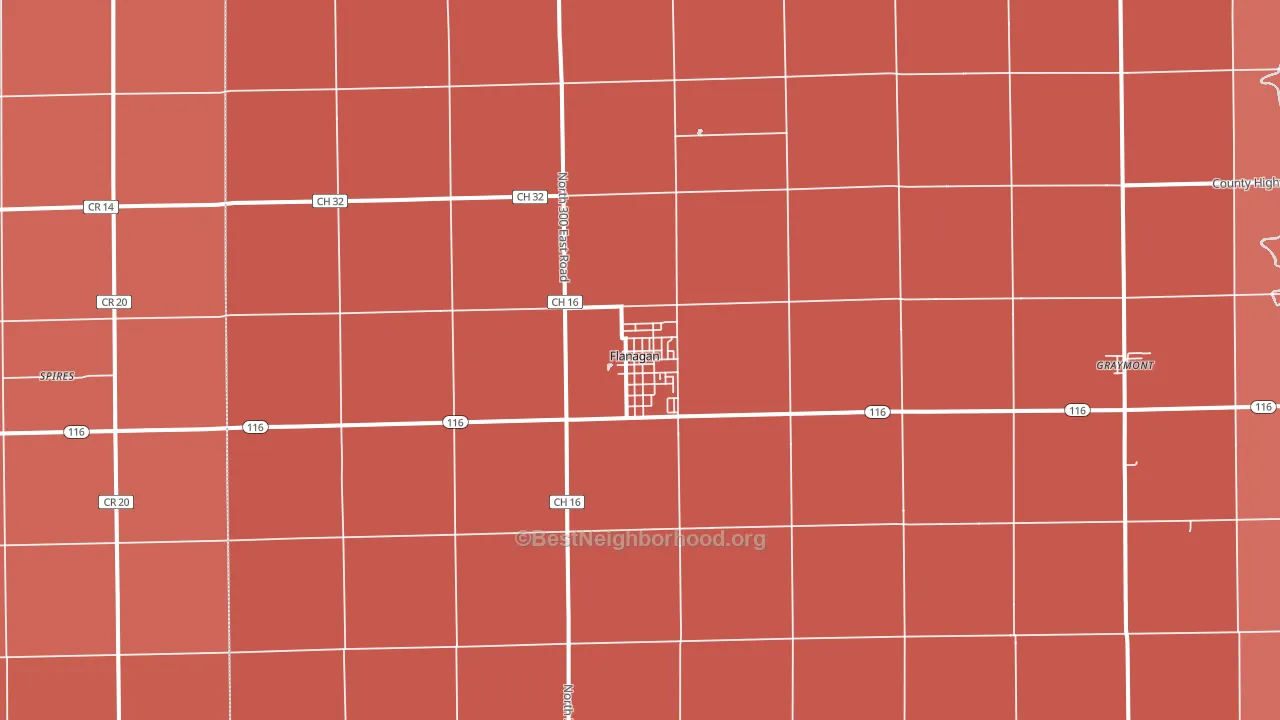 Flanagan, IL block-group political-lean map