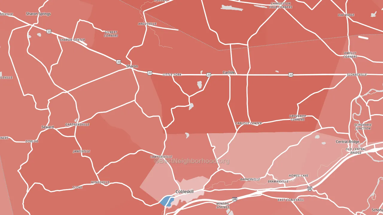 Flat Creek, NY block-group political-lean map