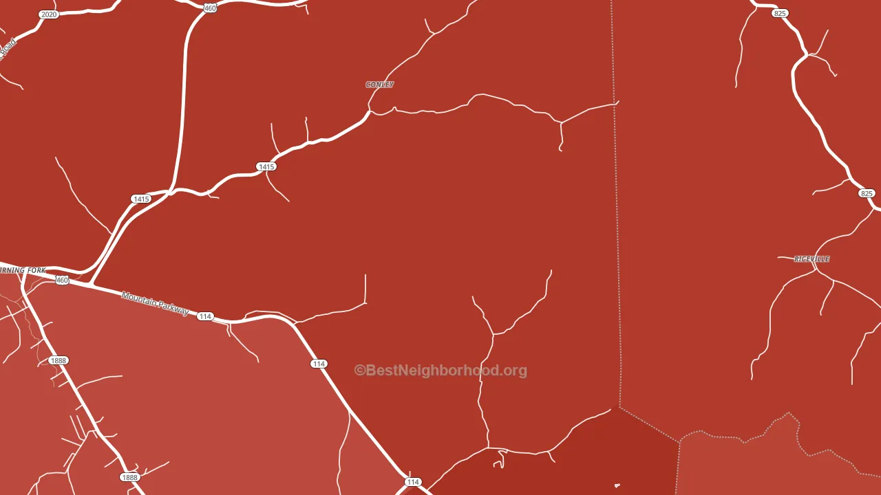Flat Fork, KY block-group political-lean map