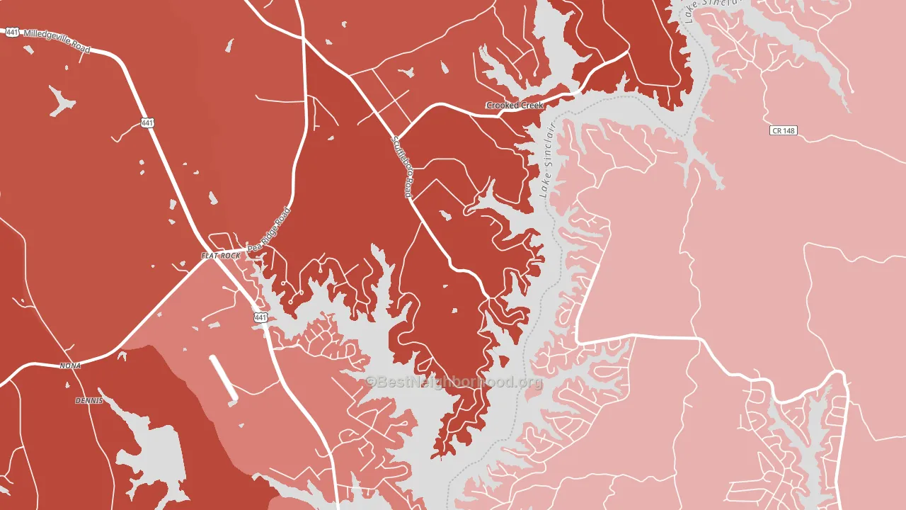 Flat Rock, GA block-group political-lean map