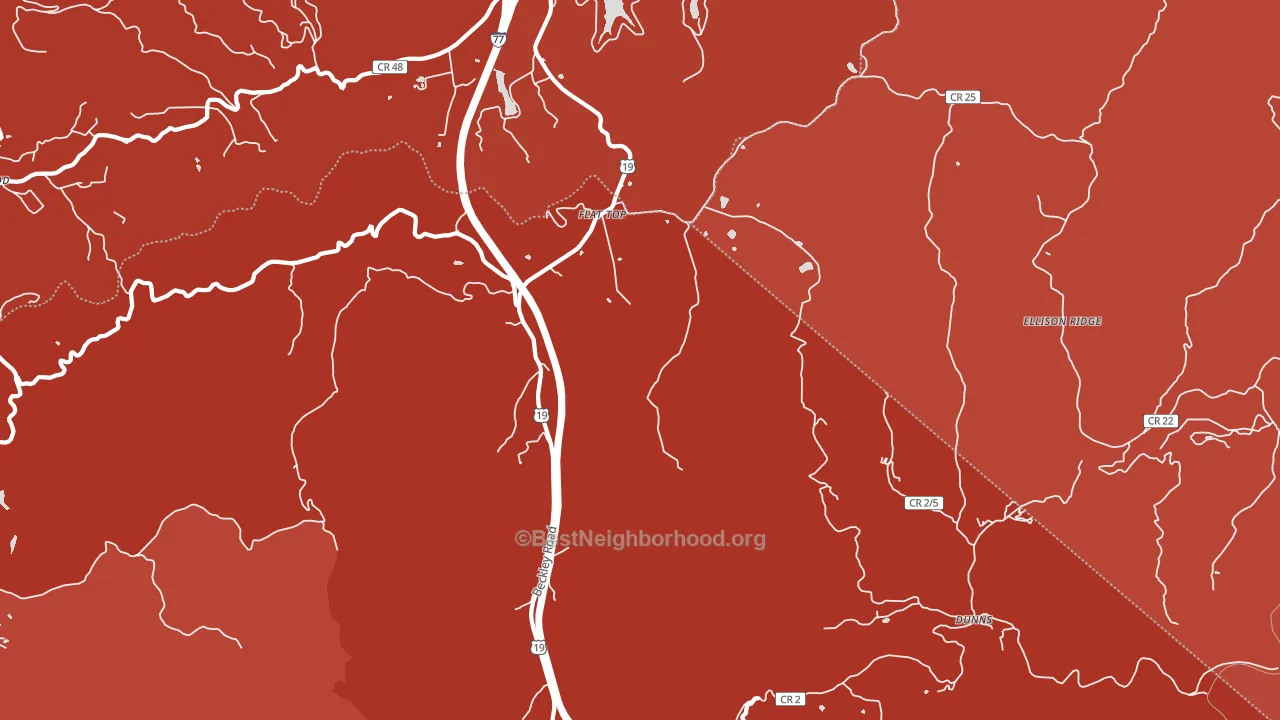 Flat Top, WV block-group political-lean map