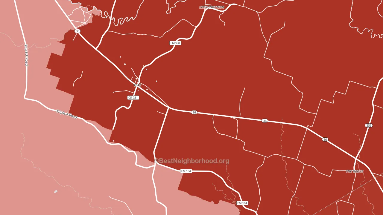 Flat, TX block-group political-lean map