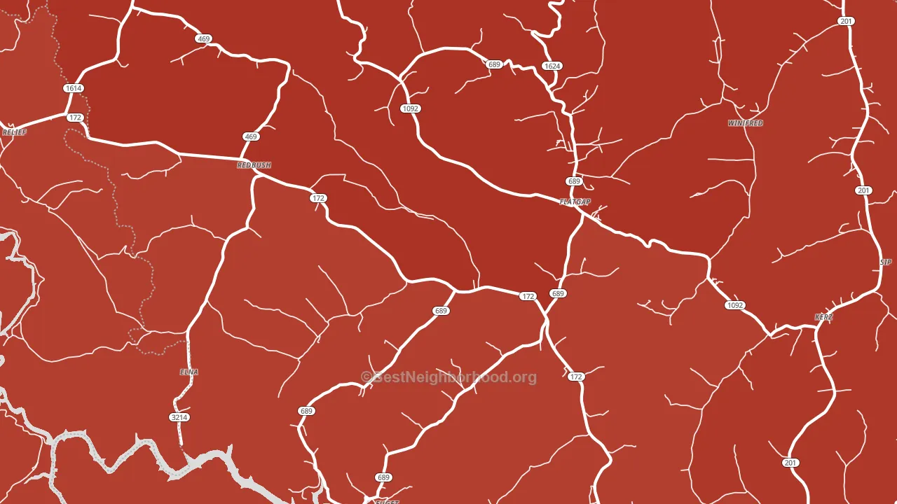 Flatgap, KY block-group political-lean map