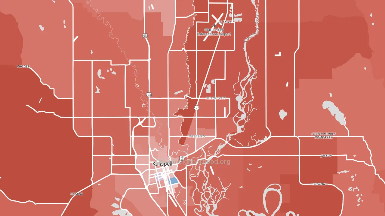 Flathead County, MT block-group political-lean map