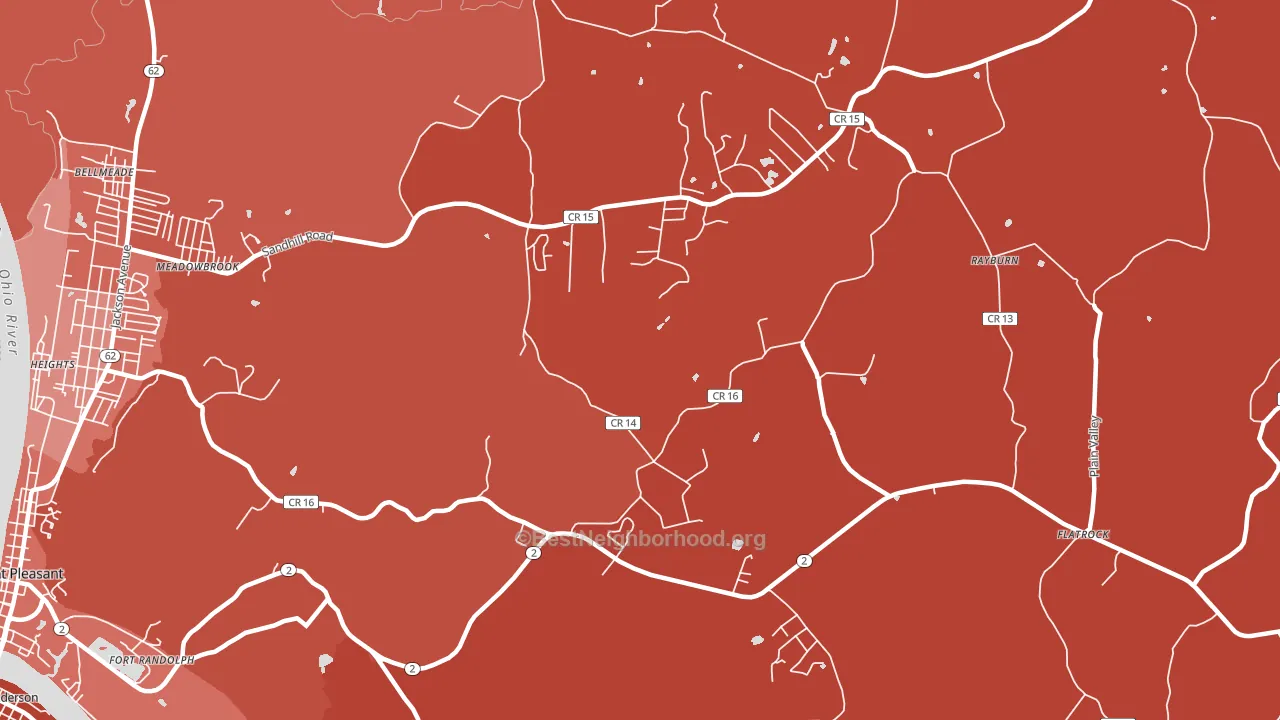 Flatrock, WV block-group political-lean map