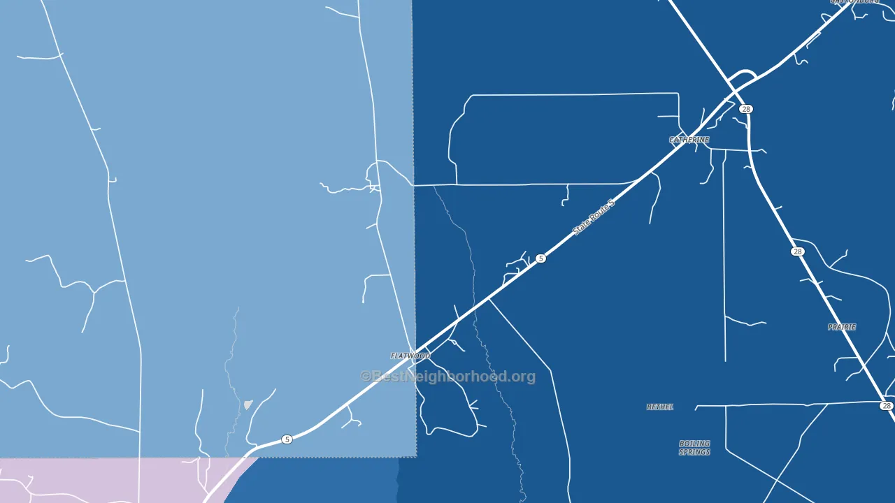 Flatwood, AL block-group political-lean map