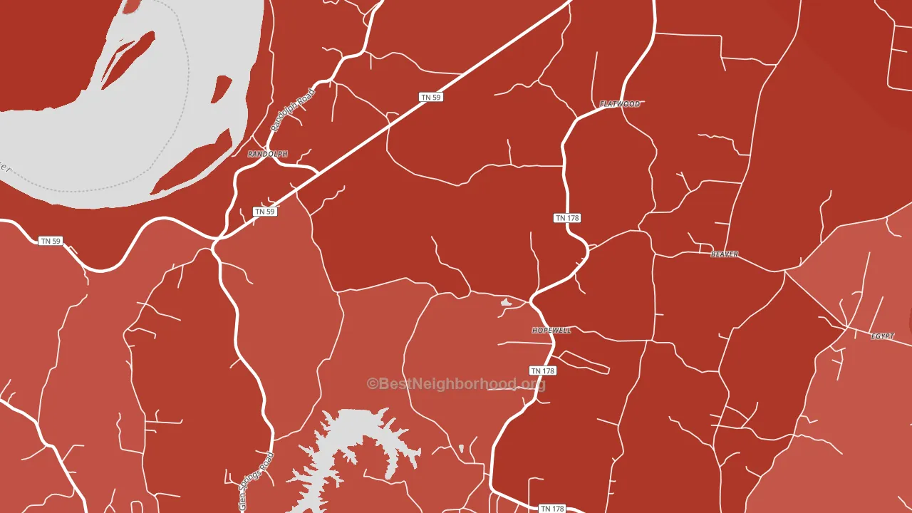 Flatwood, TN block-group political-lean map