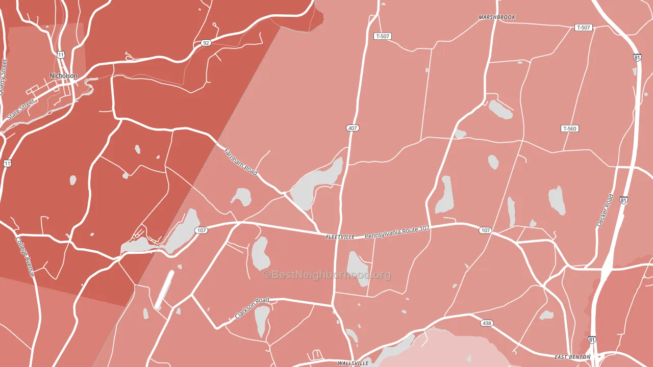 Fleetville, PA block-group political-lean map