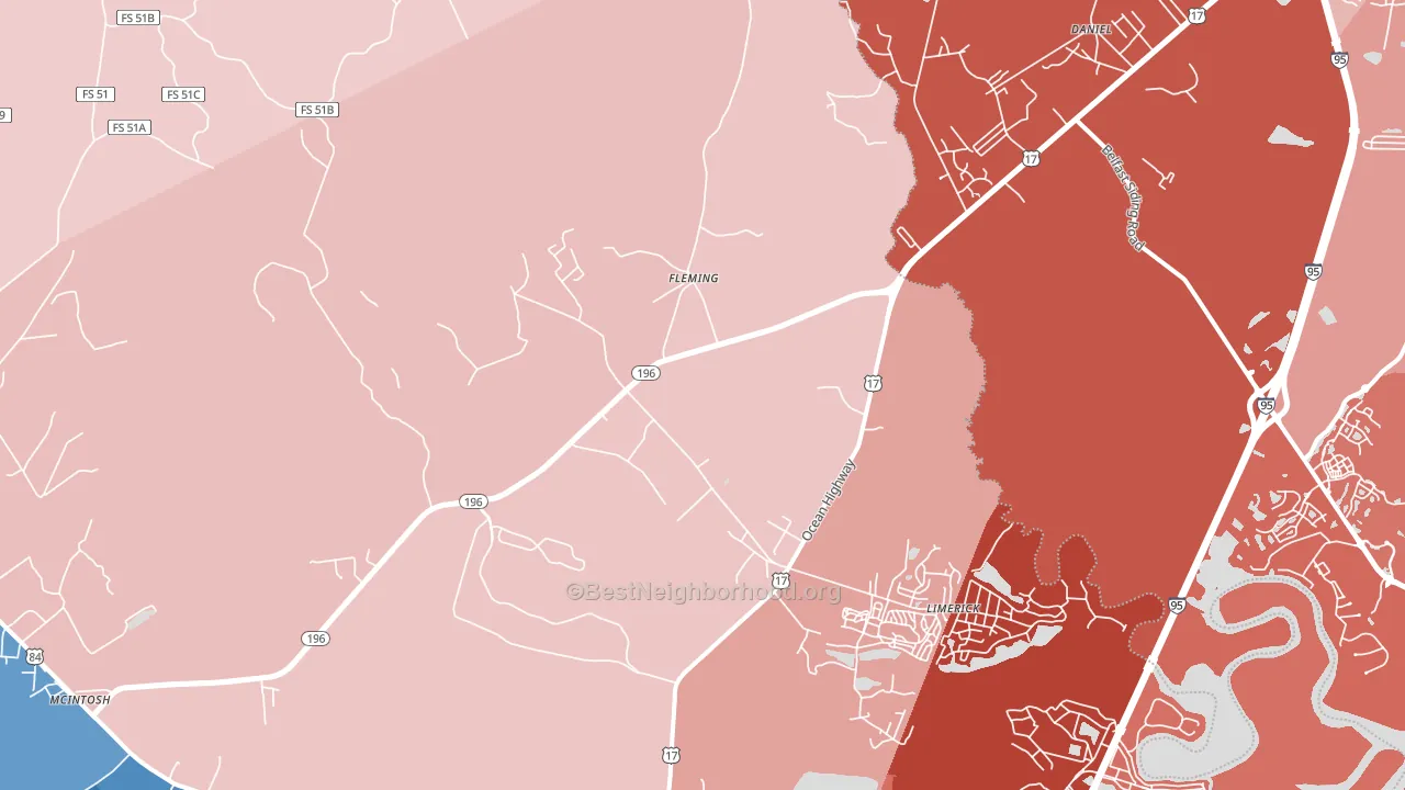 Fleming, GA block-group political-lean map