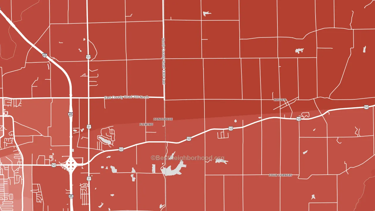 Fleming, IN block-group political-lean map