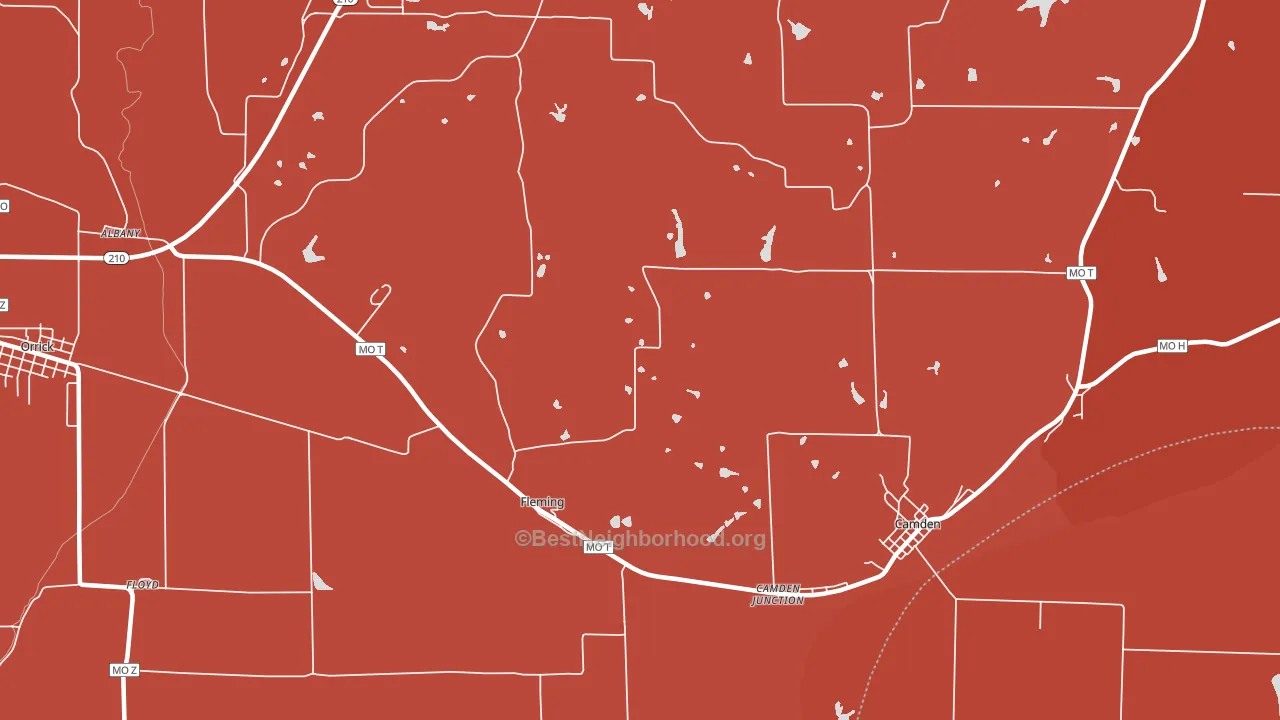 Fleming, MO block-group political-lean map